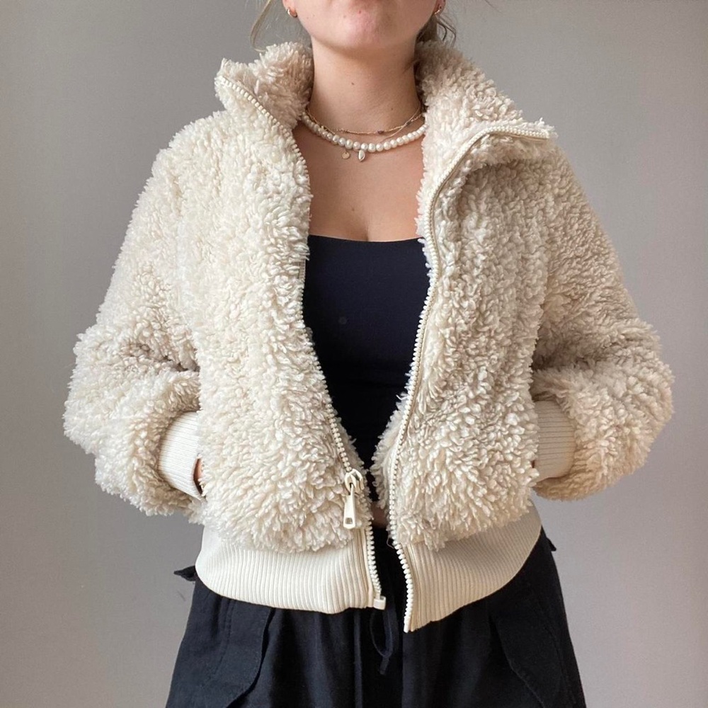 Zara Cream Bomber Jacket